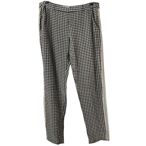 Joie Pants - Joie Silk Size 6 Blue Geometric Print Mid Rise Tapered Slinky Lightweight Pants